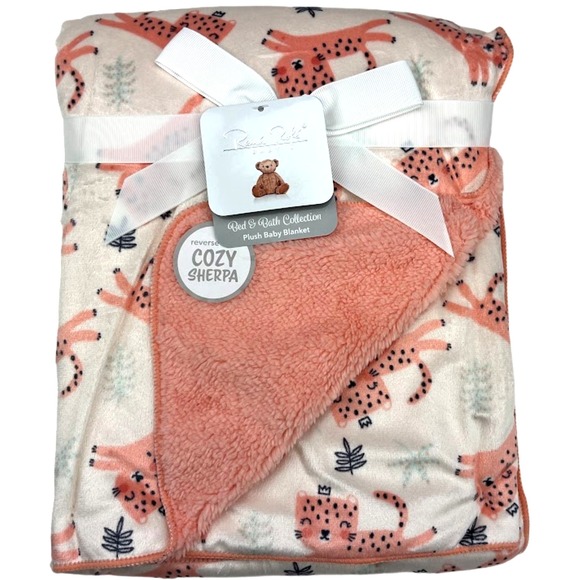 René Rofé Other - Rene Rofe Cheetah Princess Tiger Blanket Baby Girl Plush Sherpa Bon Bebe Cat NWT